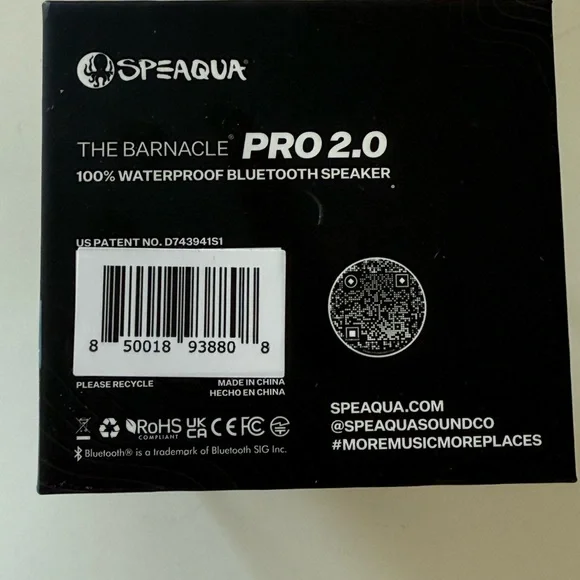 Speaqua Black Barnacle Pro 2.0 Waterproof Bluetooth Portable Speaker - Picture 6 of 6